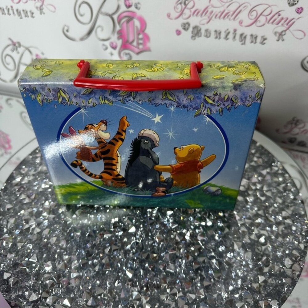 Disney book set of 4 Winnie the Pooh rare vintage deadstock carry case